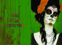 Обложка Los Muertos Green для паспорта / автодокументов