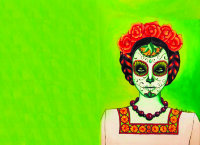 Обложка Los Muertos Light Green для паспорта / автодокументов