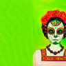 Обложка Los Muertos Light Green для паспорта / автодокументов