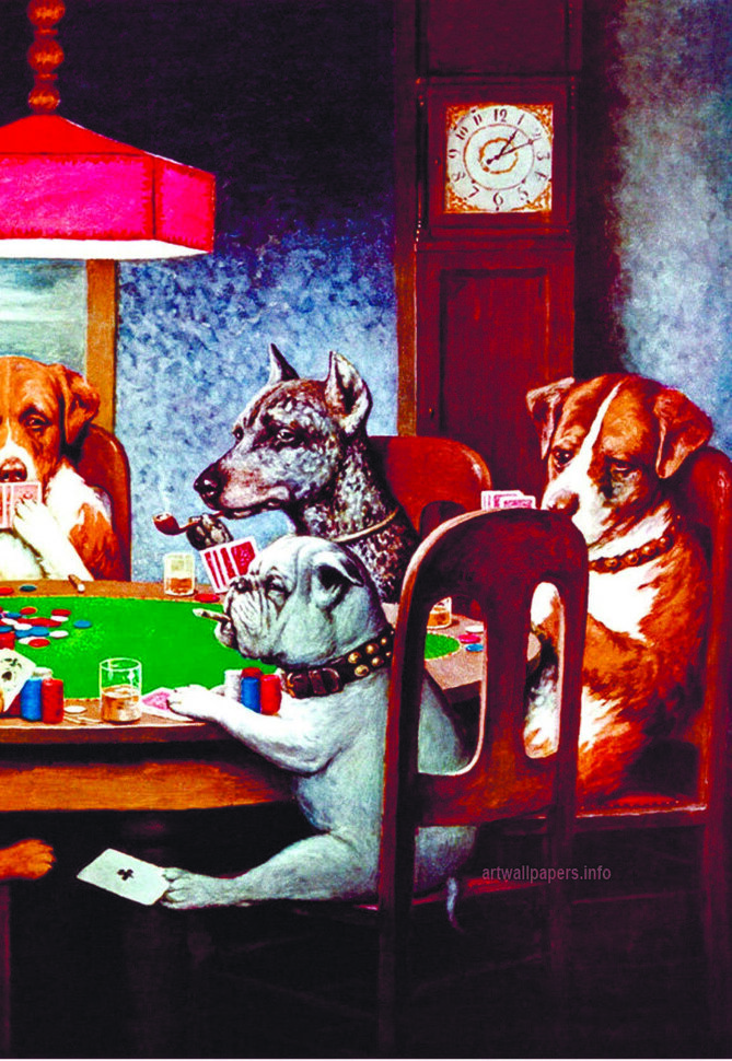 календарь собаки играют в карты
