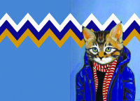 Обложка Кот в куртке для паспорта / автодокументов