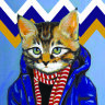 Обложка Кот в куртке для паспорта / автодокументов