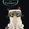 Обложка Grumpy Cat black для паспорта / автодокументов