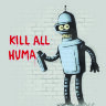 Обложка Kill all humans grafiti для паспорта / автодокументов