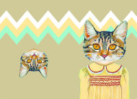 Обложка Кошка в платье для паспорта / автодокументов