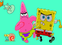 Обложка Sponge Bob and Patrick для паспорта / автодокументов