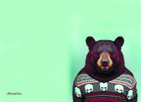 Обложка Медведь в свитере для паспорта / автодокументов