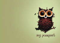Обложка Сова из кофе для паспорта / автодокументов