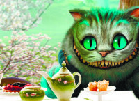 Обложка Чеширский кот чаепитие для паспорта / автодокументов