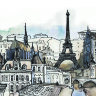 Обложка Paris sketch для паспорта / автодокументов