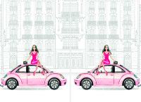 Обложка lady pink car для паспорта / автодокументов